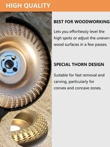 Wood Grinding Wheel Angle Grinder Disc Wood Carving Sanding Steel Flat Disc Abrasive Tool For Angle Tungsten Carbide Coating Bore Shaping - Gold - View 5
