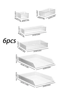 Organizador de escritorio apilable transparente para mascotas, caja de almacenamiento de escritorio para dormitorio multifuncional, cajón, escritorio de oficina, clasificación de objetos pequeños, 1 pieza/5 piezas/6 piezas - transparente - Ver 7