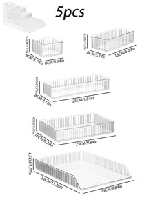 Organizador de escritorio apilable transparente para mascotas, caja de almacenamiento de escritorio para dormitorio multifuncional, cajón, escritorio de oficina, clasificación de objetos pequeños, 1 pieza/5 piezas/6 piezas - transparente - Ver 5