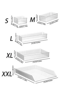 Organizador de escritorio apilable transparente para mascotas, caja de almacenamiento de escritorio para dormitorio multifuncional, cajón, escritorio de oficina, clasificación de objetos pequeños, 1 pieza/5 piezas/6 piezas - transparente - Ver 3