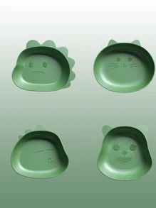 1pc Adorable Cartoon Designed Home Dinner Plate - Green - View 11