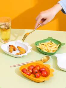 1pc Adorable Cartoon Designed Home Dinner Plate - Green - View 6