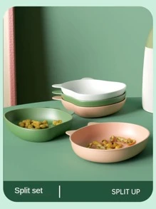 1pc Adorable Cartoon Designed Home Dinner Plate - Green - View 8