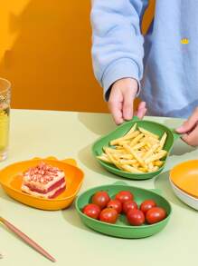 1pc Adorable Cartoon Designed Home Dinner Plate - Green - View 5