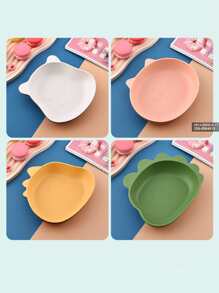 1pc Adorable Cartoon Designed Home Dinner Plate - Green - View 10