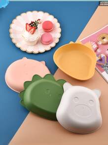 1pc Adorable Cartoon Designed Home Dinner Plate - Green - View 9