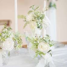 25pcs White Rose Flowers - White - View 2