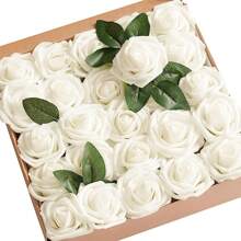 25pcs White Rose Flowers - White - View 1