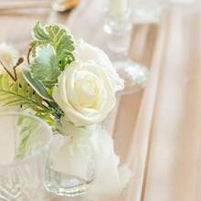 25pcs White Rose Flowers - White - View 3