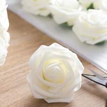 25pcs White Rose Flowers - White - View 4