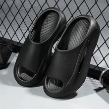 情侣休闲拖鞋柔软Eva鞋底户外防滑运动沙滩凉鞋男女轻便舒适拖鞋 - 黑色 - 查看 3