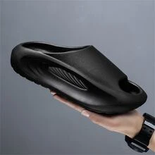 情侣休闲拖鞋柔软Eva鞋底户外防滑运动沙滩凉鞋男女轻便舒适拖鞋 - 黑色 - 查看 7