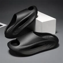 情侣休闲拖鞋柔软Eva鞋底户外防滑运动沙滩凉鞋男女轻便舒适拖鞋 - 黑色 - 查看 4