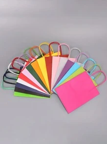 10pcs Colored Gift Wrapping Paper Bag Valentine Day - Multicolor - View 2