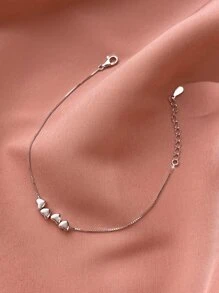 1 Miếng Love Vòng tay Đối với phụ nữ S925 Bạc nguyên chất Tốt Đồ trang sức Qủa tặng - Bạc - Xem 2