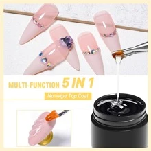 五合一胶水凝胶加固凝胶免擦拭封层美甲UV LED可卸甲凝胶指甲油3D铬彩设计
