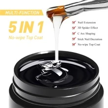 五合一胶水凝胶加固凝胶免擦拭封层美甲UV LED可卸甲凝胶指甲油3D铬彩设计