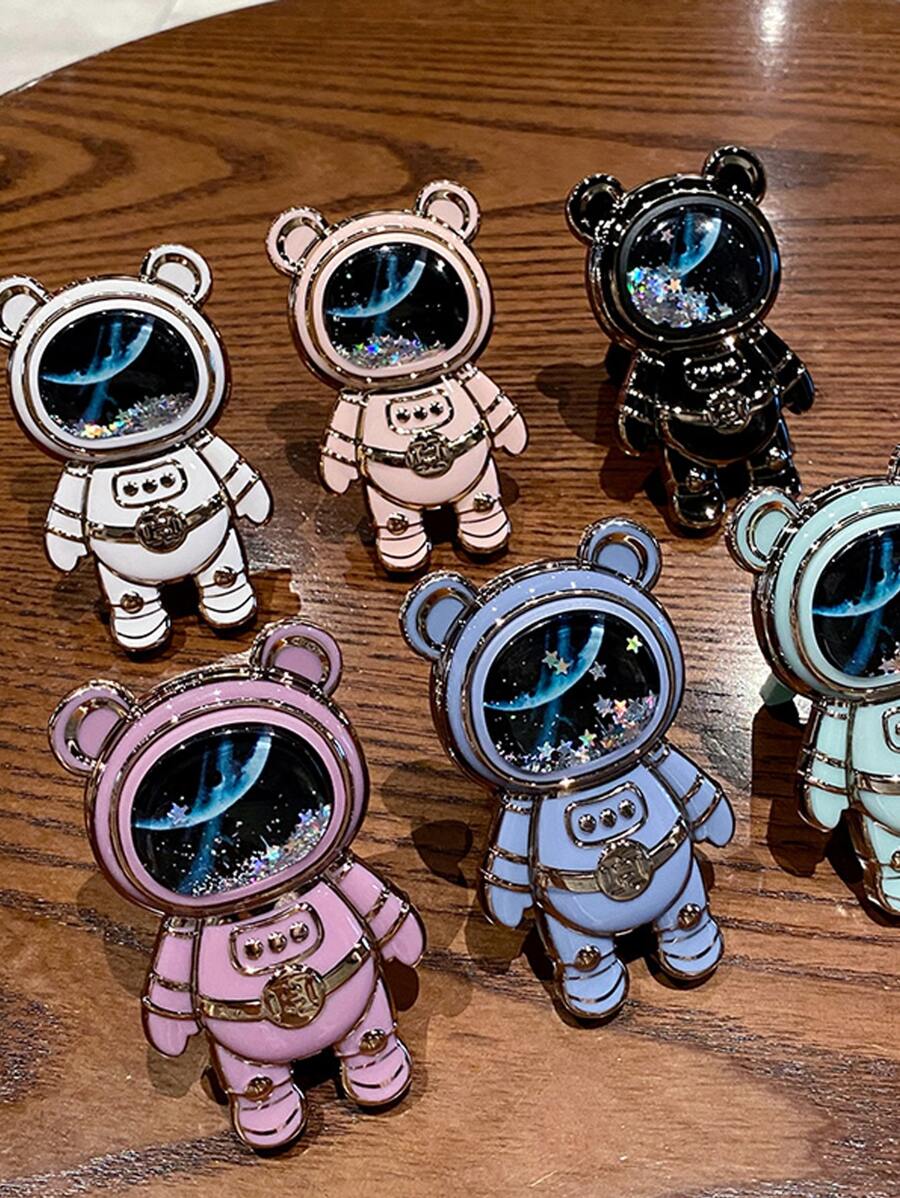 1pc White Astronaut Shaped Phone Grip Holder - White - View 1