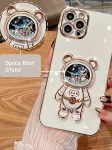 1pc White Astronaut Shaped Phone Grip Holder - White - View 2