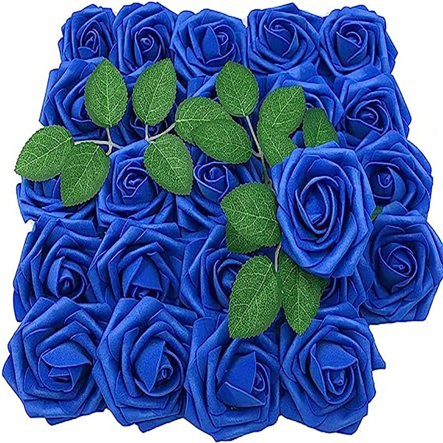 25 Stücke blaue Rosen - Königsblau - Übersicht 1
