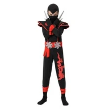 Red Deluxe Costume Set for Kids Kung Fu Outfit Halloween Ideas - Đỏ - Xem 2