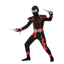 Red Deluxe Costume Set for Kids Kung Fu Outfit Halloween Ideas - Đỏ - Xem 4
