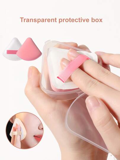 1 pieza Borla de polvos súper suave y gruesa con estuche de almacenamiento, para maquillaje facial, maquillaje, barato, decoración de habitación, tocador, viaje, dormitorio, accesorios de maquillaje, borla, difuminador de maquillaje, borla de polvos, esponja de maquillaje