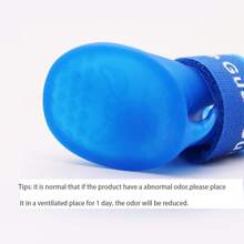 Blue Silicone Pet Dog Cat Rain Shoes, Anti-Dirty Anti-Slip Waterproof Dog Shoes Soft Bottom Paw Protector For Small Pets Like Poodle, Teddy