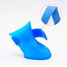 Blue Silicone Pet Dog Cat Rain Shoes, Anti-Dirty Anti-Slip Waterproof Dog Shoes Soft Bottom Paw Protector For Small Pets Like Poodle, Teddy