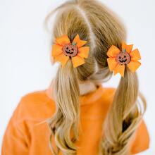 6 cái/bộ Halloween Quả bí ngô Mũ & Mũ phù thủy & Nơ Kẹp tóc - Nhiều màu - Xem 5