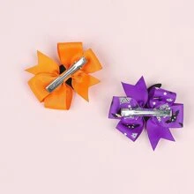 6 cái/bộ Halloween Quả bí ngô Mũ & Mũ phù thủy & Nơ Kẹp tóc - Nhiều màu - Xem 4