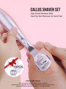 1pc Stainless Steel Callus Remover For Feet, Foot Skin Exfoliating Tool - Silver - View 1