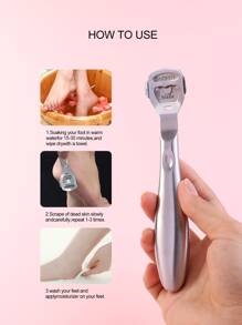 1pc Stainless Steel Callus Remover For Feet, Foot Skin Exfoliating Tool - Silver - View 5