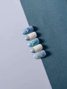 1pc Embossed Wildflowers Collage Waterproof Nail Art Sticker Nail Stickers DIY - Multicolor - View 3