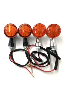 4pcs 12V Motorcycle Turn Signal Light Compatible With Honda/Harley/Kawasaki/Suzuki/Yamaha - Black - View 2
