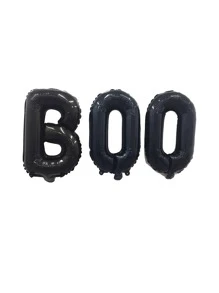 3入組/1 套 -16 英寸萬聖節派對氣球，鋁箔橫幅氣球適用於萬聖節派對裝飾和用品 - 黑色 - 查看 3