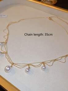 1條豪華復古珍珠流蘇項鍊,適合女性日常佩戴