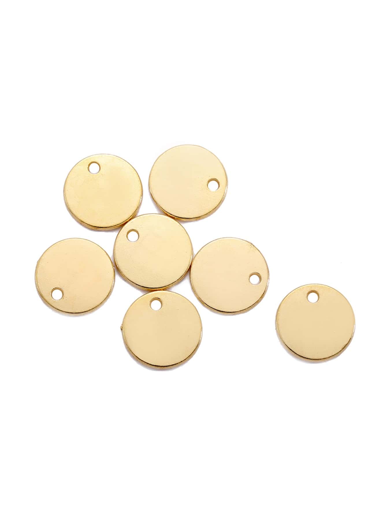 yuenz 金色15入組13*13mm圓形適用於珠寶製作時尚耳環吊墜項鍊手環配件DIY