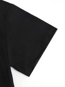 Camiseta de manga corta con estampado de corazón - Negro - Ver 5