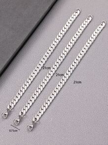 3 pulseras de acero inoxidable para hombre - Plateado - Ver 4