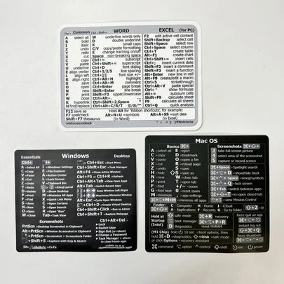 3sheets Keyboard Shortcut Stickers Water Resistant Laptop Protective Stickers Compatible With Macbook Laotops