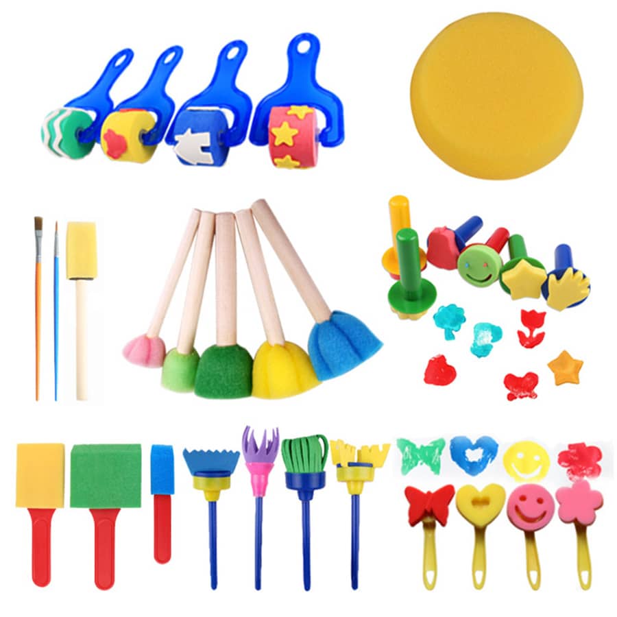 30pcs Bức tranh Bọt biển Bộ Đối với Trẻ em DIY Tác phẩm nghệ thuật , Trường mẫu giáo Giảng bài & Sketching Đồ chơi - Nhiều màu - Xem 1