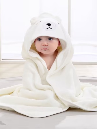 cottgoods 1 Pieza Manta De Envolver Para Bebé De Coral Polar, Suave Y Amigable Con La Piel, Buena Absorción De Agua, Adecuada Para Todas Las Estaciones, 80 * 80 Cm, Beige