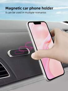 1pc Zinc Alloy Magnetic Anti- Car Phone Holder - Black - View 14