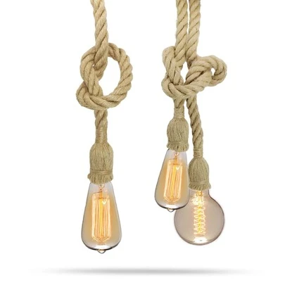 1 件绳状吊灯，复古装饰，DIY 风格，E27 底座，1-5 米