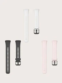 3pcs Solid Color Silicone Replacement Watch Bands Set Compatible With Huawei Band 6