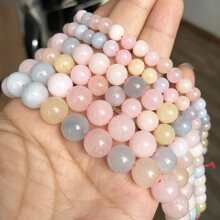 1串摩根石珠用於珠寶製作DIY手鍊項鍊女式配飾 - 彩色 - 查看 4