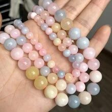 1串摩根石珠用於珠寶製作DIY手鍊項鍊女式配飾 - 彩色 - 查看 6