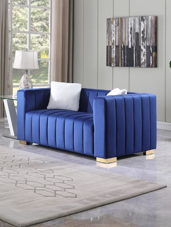 Deep Seat SofaContemporary Chenille Sofa Couch, 2 Seater Sofa for