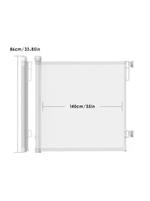 1pc Gray Adjustable Child Safety Stair Gate, 140cm Baby Fence - White - View 5